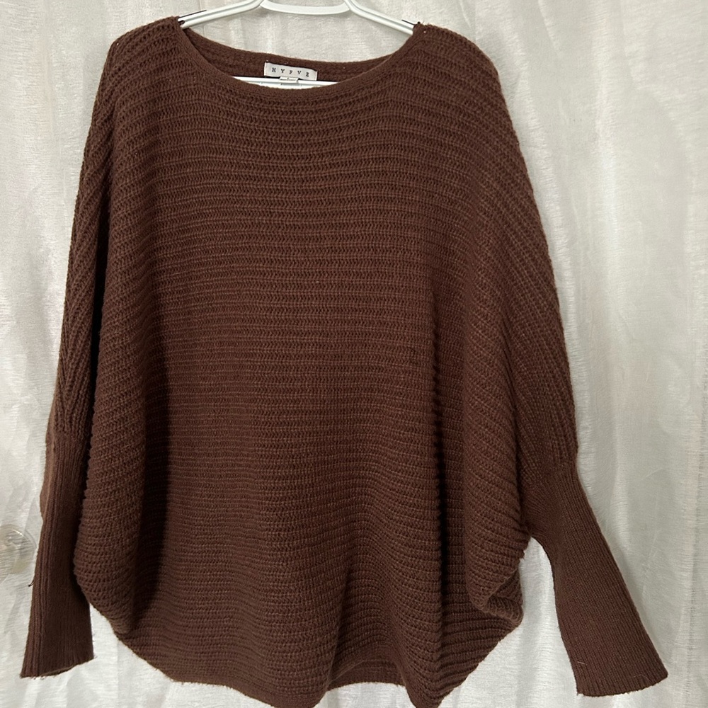 Oversized knit dolman sleeve sweater